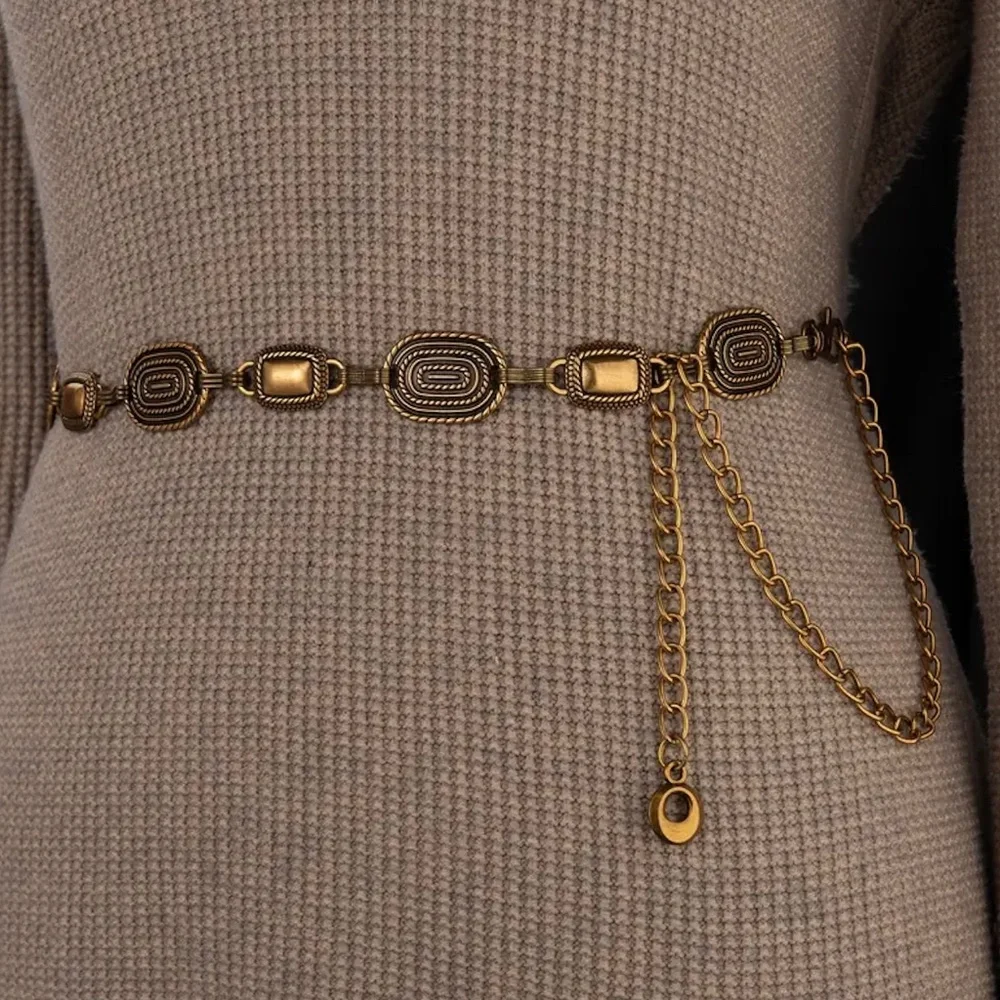 Tassel Chain Coin Belts Metal Waist Chains Belt Women Casual Fashion Accessories